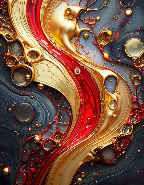 Goud en rood met patroon van Mustafa Kurnaz