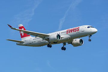 Landende SWISS Bombardier CSeries CS300.