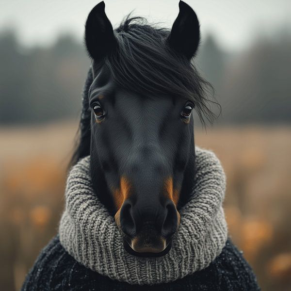 Pferd für den Winter gekleidet von Ton Kuijpers