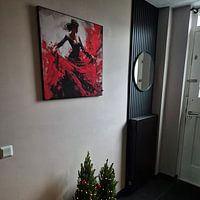 Photo de nos clients: Danseuse espagnole de flamenco en rouge et noir par Lauri Creates, sur ArtFrame