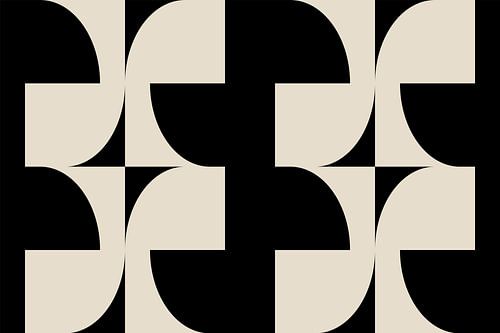 Moderne abstracte minimalistische geometrische retro vormen in wit en zwart 3