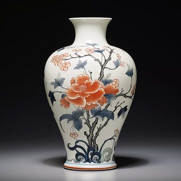 Chinese vaas met bloemen van TheXclusive Art
