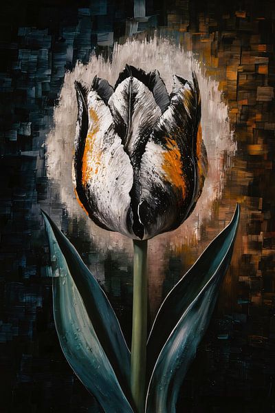 Abstracte Weergave van een Kleurrijke Tulp van Art & Soul Creations