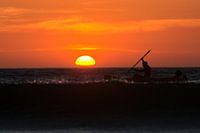 Canoe at sunset
