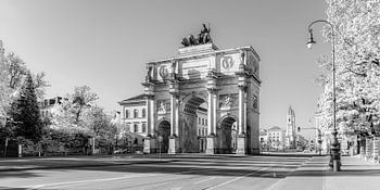 Victory Gate or Siegestor in Munich - monochrome