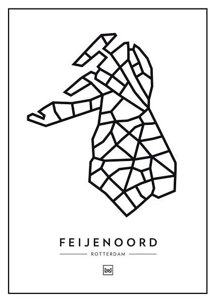 Feijenoord - Rotterdam by Muurmap - Jouw Favorite stad of wijk aan de muur