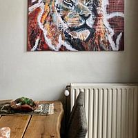 Klantfoto: Love the Lion van ART Eva Maria, op canvas