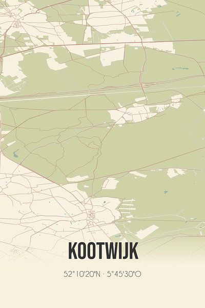 Carte ancienne de Kootwijk (Gueldre) par Affiches de lieux