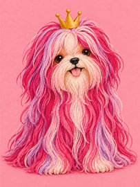 Crowned Pink Shaggy Dog by Thomas burnet