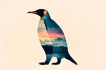 Penguin with landscape by Poster Art Shop