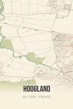 Vintage landkaart van Hoogland (Utrecht) van Rezona
