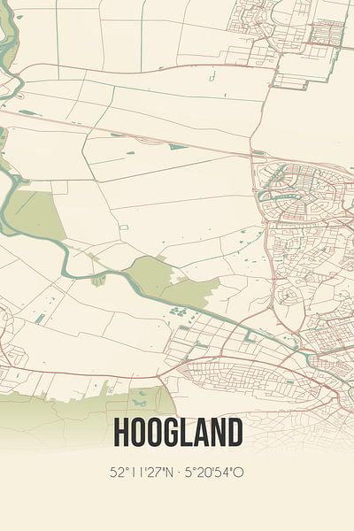 Vintage map of Hoogland (Utrecht) by Prints of Place