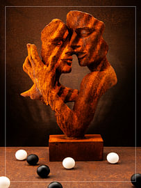 liefdesbeeld met pingpongballen van Gerhard de Wit