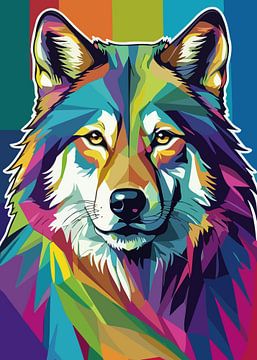Wolf Pop Art-stijl van MIROKKU