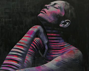 Stripes | Modern Portrait sur Kunst Kriebels