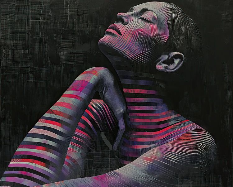 Streifen | Modernes Porträt von Kunst Laune