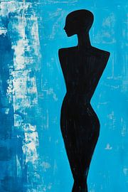 Schwarze Silhouette auf Blau von Poster Art Shop