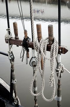 Détails d'un vieux bateau tjalk sur Fika Fotografie