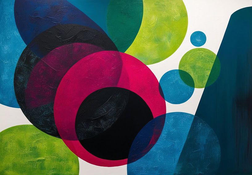 Colourful abstract overlapping circles by Art & Soul Creations