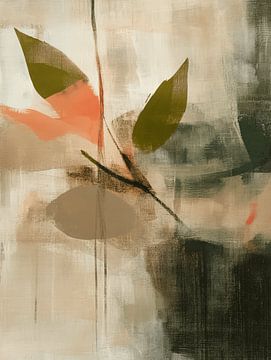 Botanical abstract, Japandi style by Japandi Art Studio
