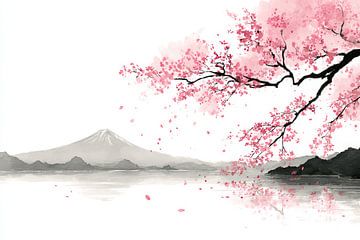 oosterse kunst landschap japan van Egon Zitter