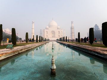 Weerspiegeling van de Taj Mahal