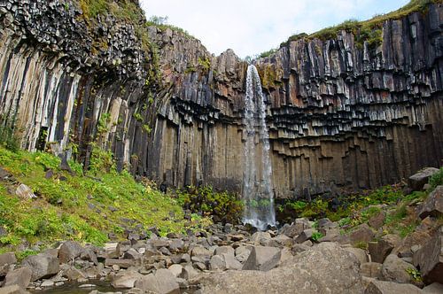 IJsland, Svartifoss waterval in Skaftafell Nationaal Park