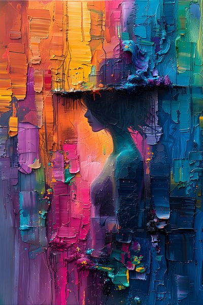Peinture abstraite Femme | Peinture abstraite Salon par AiArtLand