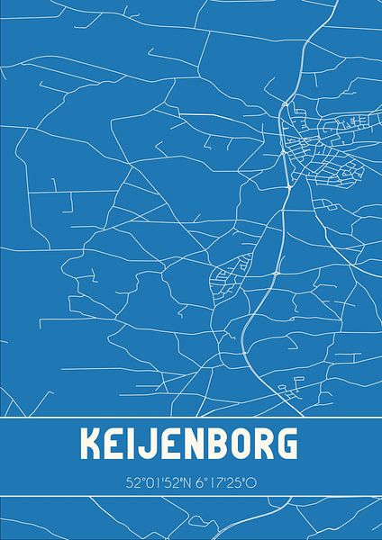 Blueprint | Map | Keijenborg (Gelderland) by Prints of Place