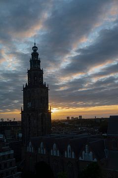 Martinitoren zonsondergang van Richard Wareham