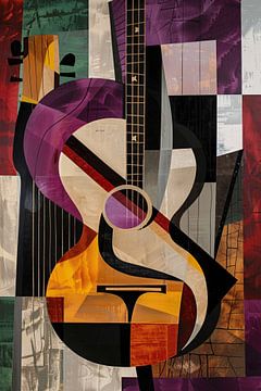 Abstract Kubistische Gitaar Kunst van Imperial Art House