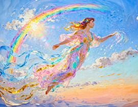 Iris, de godin van de regenboog uit de Griekse mythologie van ArtMomente