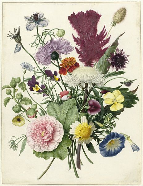 Boeket bloemen op witte achtergrond (gezien bij vtwonen) van Schilders Gilde