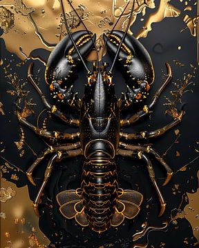 Cancer gold and black by Rene Ladenius Digital Art