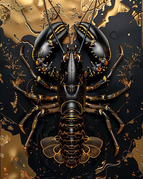 Cancer gold and black by Rene Ladenius Digital Art
