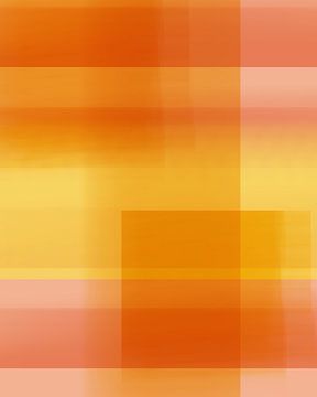 Abstracte kleurblokken in heldere pasteltinten. Gele en oranje tinten. van Dina Dankers