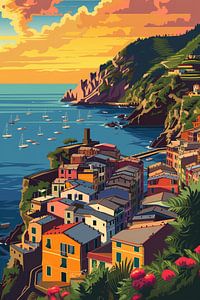 Cinque Terre Illustration