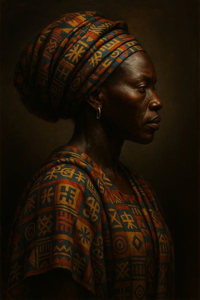 Starke afrikanische Frau im Profil - Stolz und Tradition von But First Framing