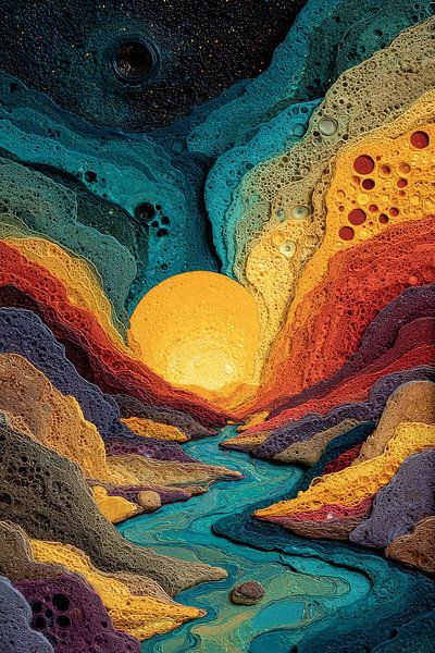 malerische abstrakte bunte Landschaft von Egon Zitter