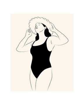 Frau im Badeanzug mit Hut von Studio Miloa