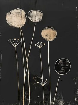 Botanische print in Japandi stijl (gezien bij vtwonen)