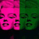 Marilyn Monroe - 12 Colours - Pink - Dark Green  - Neon Game van Felix von Altersheim thumbnail