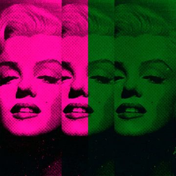 Marilyn Monroe - 12 Colours - Pink - Dark Green  - Neon Game van Felix von Altersheim