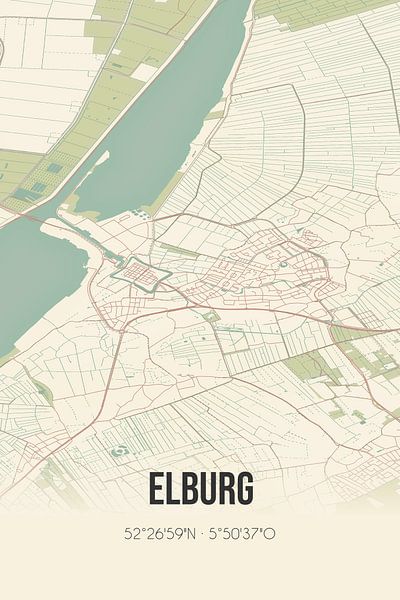 Vintage map of Elburg (Gelderland) by Prints of Place