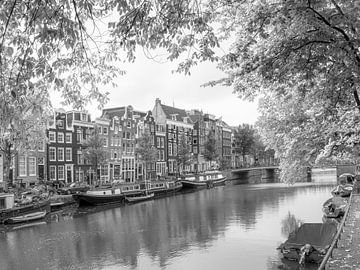 Maisons sur les canaux d'Amsterdam. sur Alie Ekkelenkamp