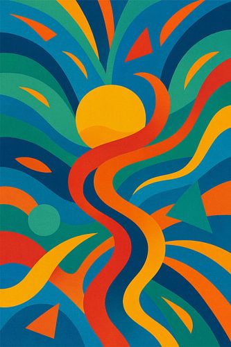 Abstract sunrise - colours, shapes and energy in harmony