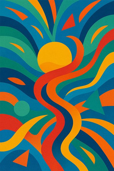Abstract sunrise - colours, shapes and energy in harmony by Eric Nagel