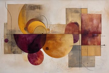 Peinture abstraite - Rouge ocre chaud et expressif sur Joriali Art abstrait