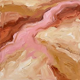 Peinture abstraite avec des couleurs rose et sable sur AnderWerk