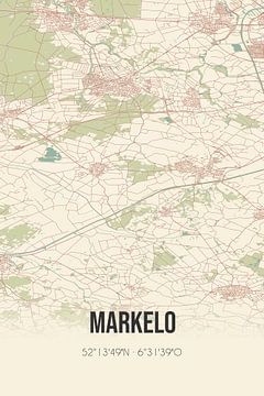 Vintage landkaart van Markelo (Overijssel) van MijnStadsPoster